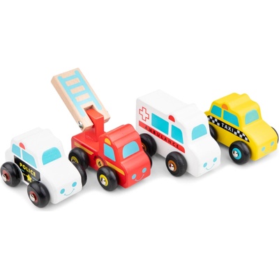 New Classic Toys Sada dřevěných mini vozidel 4 ks