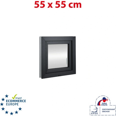 OKNA-HNED.SK Plastové okno 55x55 cm otváravé aj sklopné pravé biele / antracit