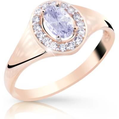 Cutie Jewellery gold Designově dámský prsten Z8055 ze zlata se zirkony Růžová Bílá