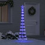 vidaXL LED Коледна Елха Синьо 51 х 51 х 190 см Метал (42018773)