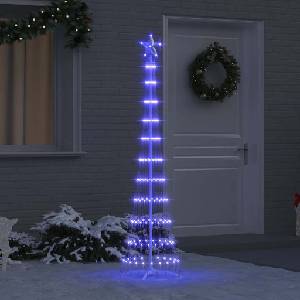 vidaXL LED Коледна Елха Синьо 51 х 51 х 190 см Метал (42018773)