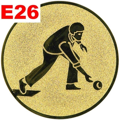 Emblém E26 KUŽELKÁŘ umístění na sportovní pohár nebo medaili 25 mm