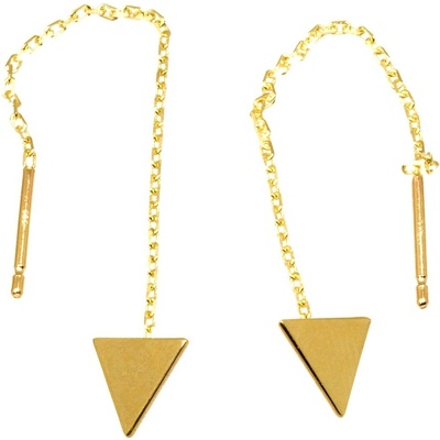 Fair Line Zlaté visací řetízkové náušnice 3301 trojúhelník