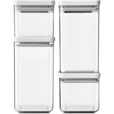 Brabantia Контейнер за съхранение на храна TASTY PLUS, комплект от 4 бр. , светлосив, пластмаса, Brabantia (BRAB122569)