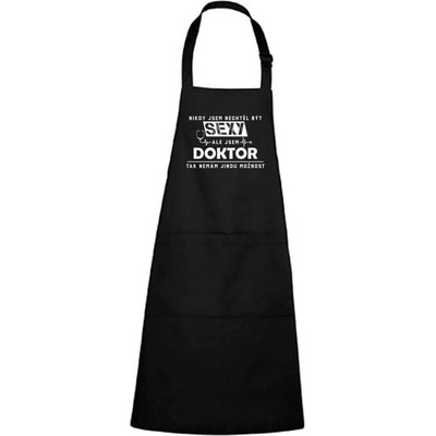 Dobrý Triko Zástěra s potiskem Sexy doktor Černá