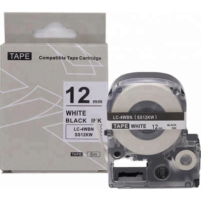Epson LC-4WBN, SS12KW, 12mm x 8m, čierna tlač / biely podklad, kompatibilná páska