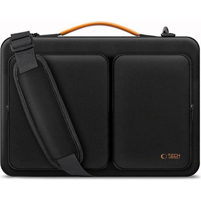 Tech-Protect Удароустойчива чанта за лаптоп 13-14 инча с 4 джоба отTech-Protect Defender Bag - Black / Orange (5906302368839)