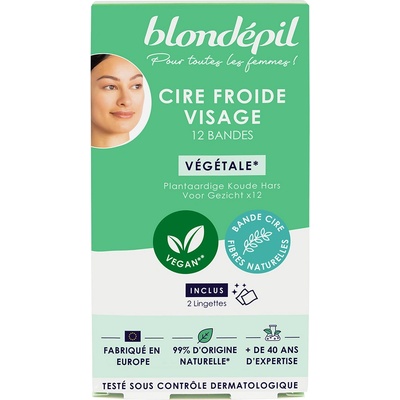 Blondépil Cire Froide Visage Végétale Epilační voskové pásky na obličej 12 ks – Zboží Dáma