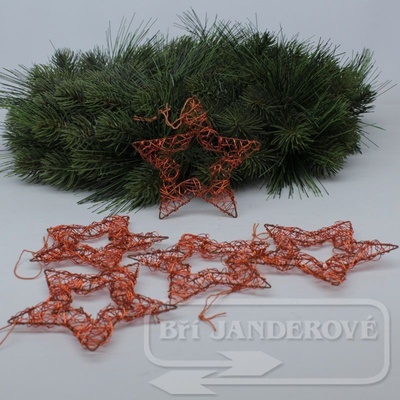 Drátěná hvězda vánoční 10 cm oranžová DK0230