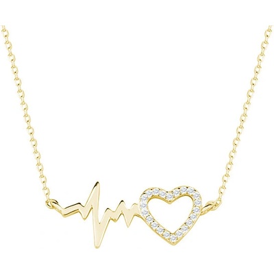Olivie Strieborná retiazka tlkot srdce gold 5759