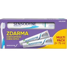Sensodyne Extra Whitening zubná pasta 2×75 ml + zubná kefka