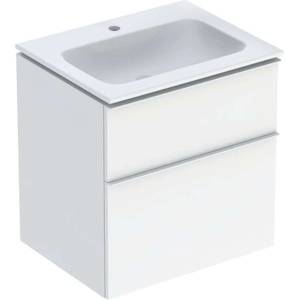 Geberit iCon - Шкаф с мивка, 60x48x63 cm, 2 чекмеджета, KeraTect, гланцово бяло 502.331. 01.1 (502.331.01.1)