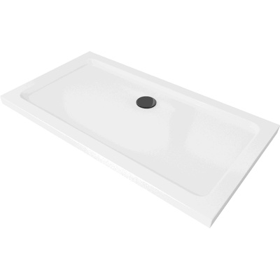 Mexen Flat правоъгълна душ корито slim 120 x 70 см, бял, черен сифон - 40107012B (40107012B)