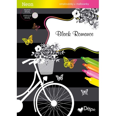 Třpytivé omalovánky NEON Black Romance