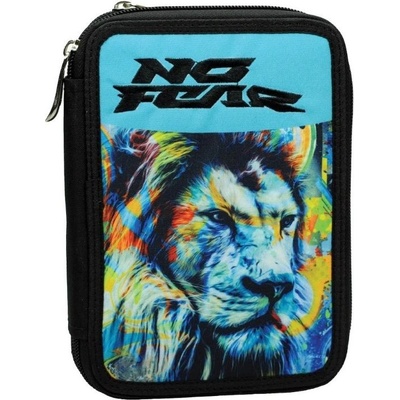 No Fear Ученически несесер с пособия No Fear - Fluo Lion, с 2 ципа (348-45100)