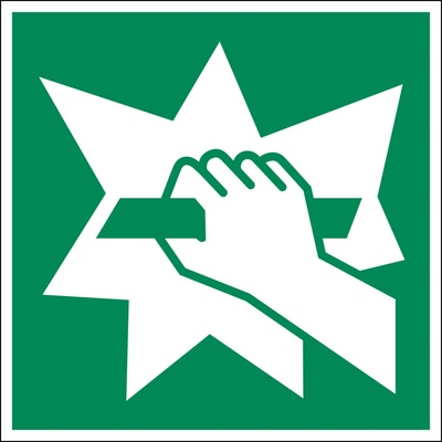 Bezpečnostní tabulka Zařízení pro nouzový východ, ISO 7010, fotoluminiscenční, 200 x 200 mm, 5 ks