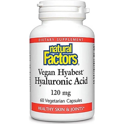 Natural Factors Vegan Hyabest Hyaluronic Acid, 120 mg, 60 капсули, Natural Factors
