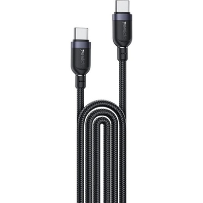 Yesido CA194 opletený nabíjací a dátový USB-C na USB-C 3m černý