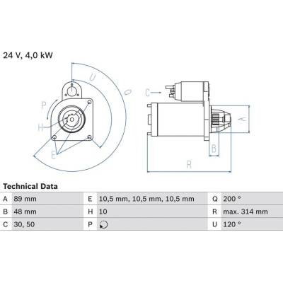 BOSCH 0 986 022 400 Startér (0986022400)