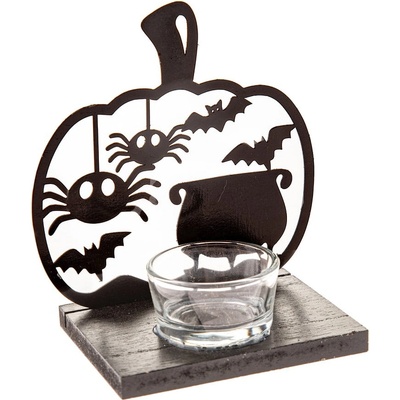 Dakls Дървен свещник с хелоуински мотив Happy Halloween - Dakls (GN150)