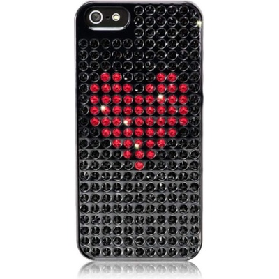Bling My Thing Heart Extravaganza - кейс с кристали Сваровски за iPhone 5, iPhone 5S, iPhone SE (черен)