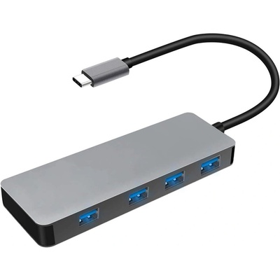 Platinet Multimedia Adapter USB-C to USB 3.0 4-Port - 4-портов USB-C хъб за компютри и лаптопи (тъмносив)