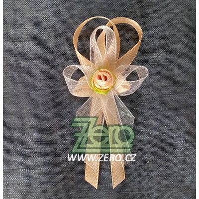 Vonička (vývazek) svatební s růžičkou - lososová