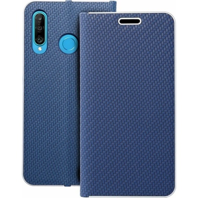 Pouzdro Forcell LUNA Book Carbon Huawei P30 Lite modré – Sleviste.cz