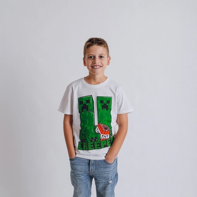 Tričko Minecraft Creeper White