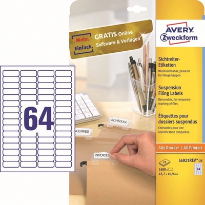 Avery Zweckform 25 listů, A4, bílé L6021REV-25 – Zboží Dáma