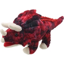 Dino Maňásek na ruku Malý triceratops červený Babys 35 cm