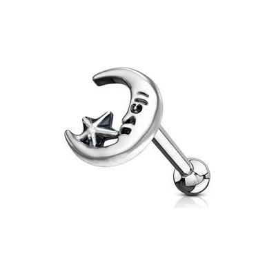 Šperky4U cartilage piercing do ucha měsíc CP1037