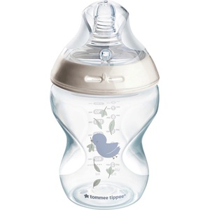 Tommee Tippee Шише за хранене Natural Start САМОСТЕРИЛИЗИРАЩО с декор ПАТЕ, 260 мл, 0м+ (Natural Start)