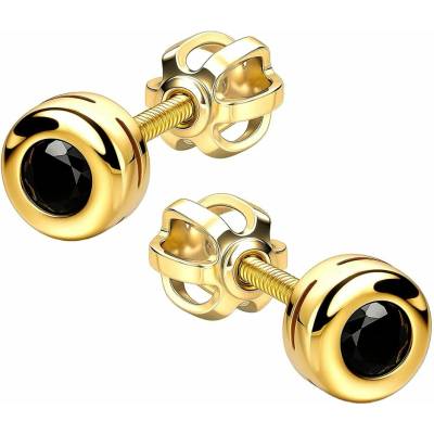 Zlaton Náušnice žluté zlato se zirkonem pecky 0.5cm 1.35g N15082500294
