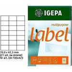 Igepa Group Mondi LABELS A4 IGEPA 70.0 X 42.3 MM WHITE (100)