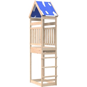 vidaXL Игрална кула Кафяво 52, 5 x 85 x 265 см Солидно борово дърво (3417184)