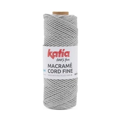 MACRAME CORD FINE 2,5mm Katia Farby MACRAME CORD FINE: 201 šedá