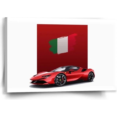 Sablio Obraz Ferrari Talianska vlajka na červenom bloku - 60x40 cm