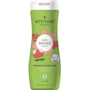 Detské šampóny ATTITUDE Little leaves detské telové mydlo a šampón 2 v 1 s vôňou melónu a kokosu 473 ml