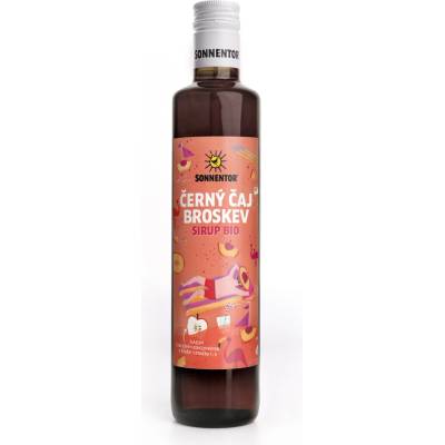 Sonnentor Černý čaj broskev sirup bio 3 x 500 ml