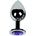 Sensual Метално дилдо Butt Plug "SILVER CRYSTAL DARK BLUE" 9 см. Размер-L