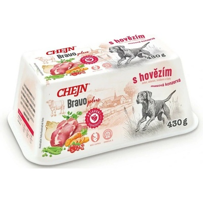 Chejn Bravo Plus vanička pre psov hovädzie 430 g
