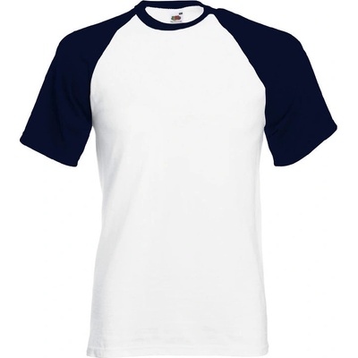 Fruit of the Loom tričko Baseball s krátkým rukávem modrá námořní tmavá F295 bílá