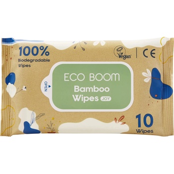 Image 1 of Eco Boom Бамбукови мокри кърпички Eco Boom - Joy, 16 х 20 cm, 10 броя (ECO BOOM)
