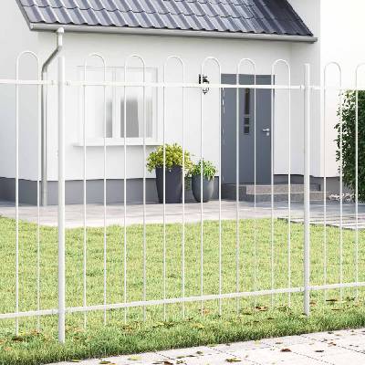 vidaXL Zahradní plot 3 pcs Bílá 5,1 x 1 m Práškově lakovaná ocel