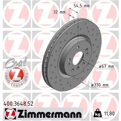 Brzdový kotúč ZIMMERMANN 400.3648.52 (400364852)