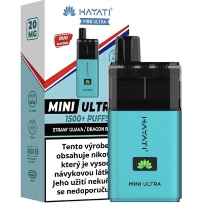 Hayati Mini Ultra Straw´ Guava Dragon Berries 20 mg 1500 potáhnutí
