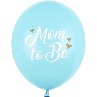 PartyDeco BALÓNKY latexové Mom to Be pastelově světle modrá 30 cm