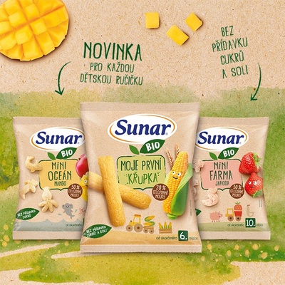 SUNAR Bio Chrumky Mini oceán mango 18 g