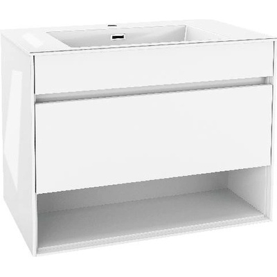 kielle Nefia - Skříňka s umyvadlem 80 cm, lesklá bílá 50027S810